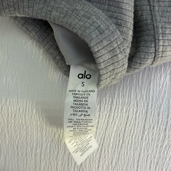 Alo Yoga Gray Ribbed Bra - Picture 4 of 4